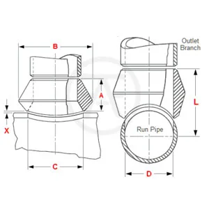 ASME B16.11 Weld Outlet - Dimensions Chart ASME B16.11 Weld Outlet - Dimensions Chart
