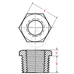 ASME B16.11 Hex Head Bushing - Threaded - Dimensions ASME B16.11 Hex Head Bushing - Threaded - Dimensions
