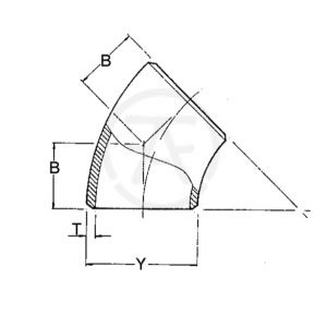 AISI 4130 Buttweld 45 Degree Elbows - Short and Long Radius - Dimensions and Weights Chart AISI 4130 Buttweld 45 Degree Elbows - Short and Long Radius - Dimensions and Weights Chart
