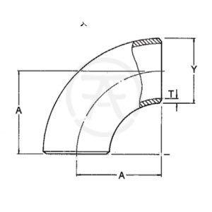 ASME B16.9 Buttweld 90 Degree Elbows - Short and Long Radius - Dimensions and Weights Chart ASME B16.9 Buttweld 90 Degree Elbows - Short and Long Radius - Dimensions and Weights Chart